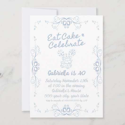 Einladung zur Geburtstagspartei (Vorderseite)