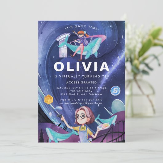 Einladung zur Geburtstagspartei (Stehend Vorderseite)