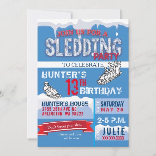 Einladung zur Geburtstagspartei (Vorderseite)