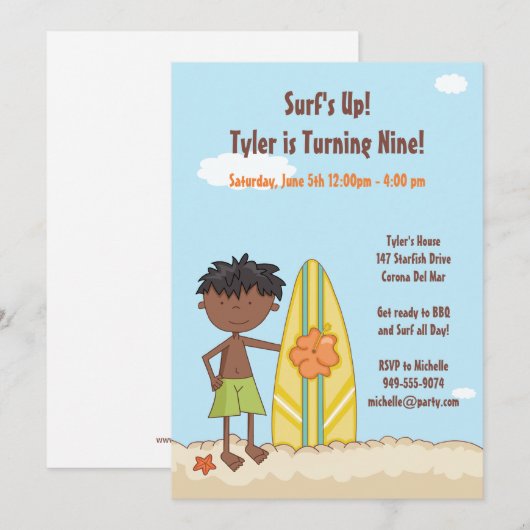 Einladung zur Geburtstagspartei (Vorne/Hinten)