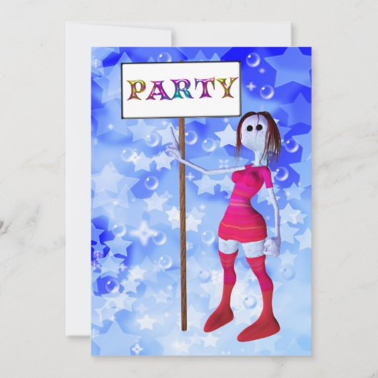 Einladung zur Geburtstagspartei (Vorderseite)