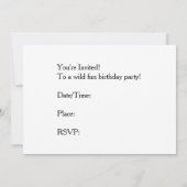 Einladung zur Geburtstagspartei (Rückseite)