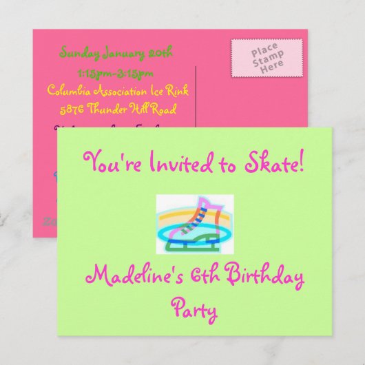 Einladung zur Geburtstagspartei (Vorne/Hinten)