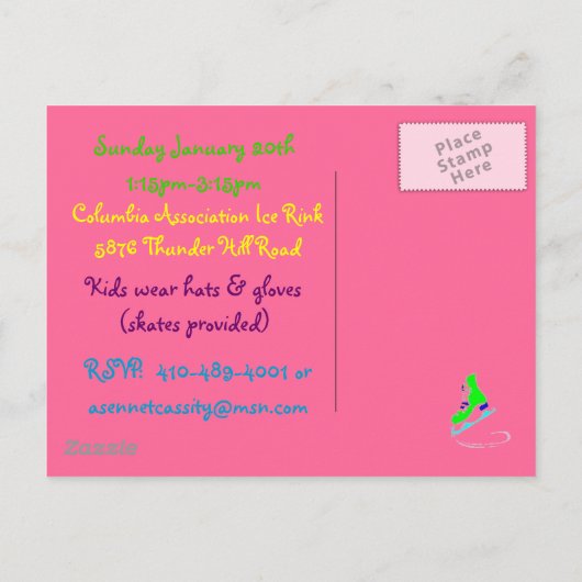 Einladung zur Geburtstagspartei (Rückseite)