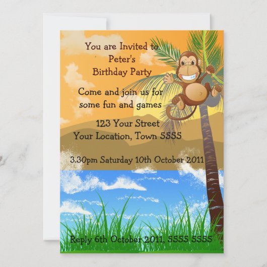 Einladung zur Geburtstagspartei (Vorderseite)