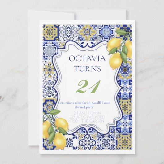 Einladung zur Geburtstagspartei (Vorderseite)