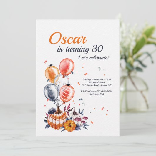 Einladung zur Geburtstagspartei (Stehend Vorderseite)