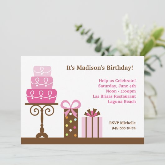 Einladung zur Geburtstagspartei (Stehend Vorderseite)