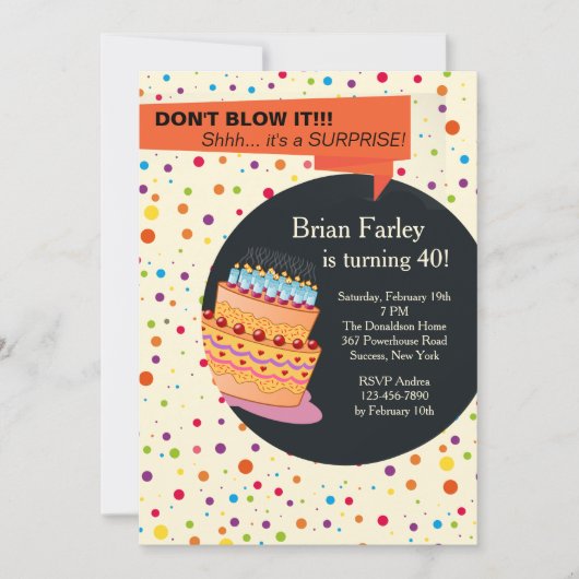 Einladung zur Geburtstagspartei (Vorderseite)