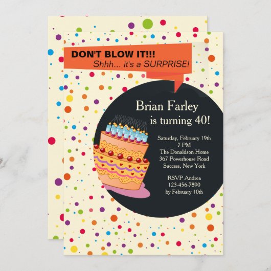 Einladung zur Geburtstagspartei (Vorne/Hinten)