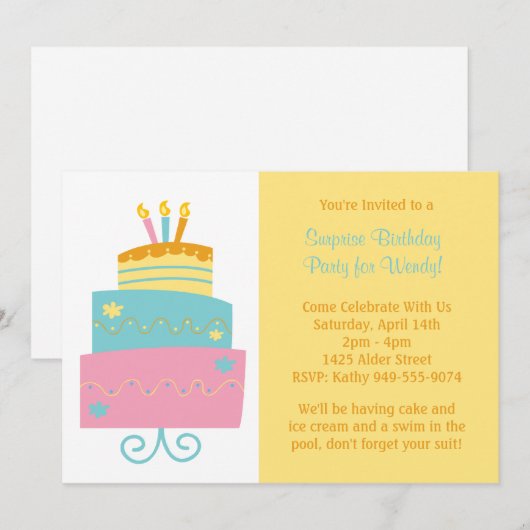  Einladung zur Geburtstagspartei (Vorne/Hinten)