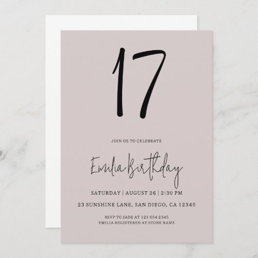 Einladung zur Geburtstagspartei (Vorne/Hinten)