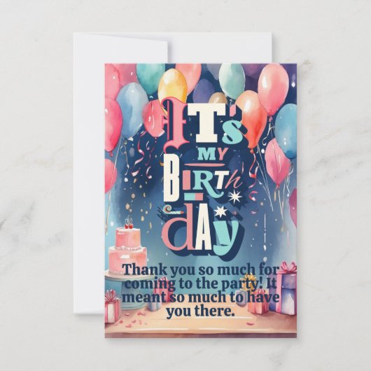 Einladung zur Geburtstagspartei (Vorderseite)