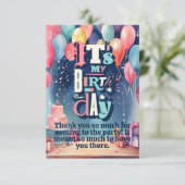 Einladung zur Geburtstagspartei (Stehend Vorderseite)