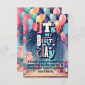 Einladung zur Geburtstagspartei (Vorne/Hinten)