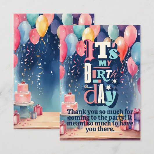 Einladung zur Geburtstagspartei (Vorne/Hinten)