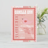 Einladung zur Geburtstagspartei Birdie (Stehend Vorderseite)