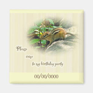 Einladung zur Geburtstagspartei - Chipmunk Magnet