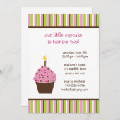 Einladung zur Geburtstagspartei Cupcake (Vorne/Hinten)