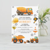 Einladung zur Geburtstagspartei des Baugewerbes (Stehend Vorderseite)