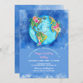 Einladung zur Geburtstagspartei des Earth Day (Vorne/Hinten)