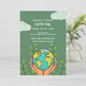 Einladung zur Geburtstagspartei des Earth Day (Stehend Vorderseite)