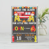 Einladung zur Geburtstagspartei des Feuerwehrmanns (Stehend Vorderseite)