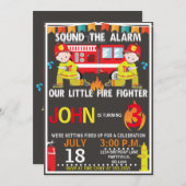 Einladung zur Geburtstagspartei des Feuerwehrmanns (Vorne/Hinten)