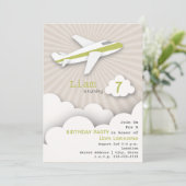 Einladung zur Geburtstagspartei des Flugzeugs - Gr (Stehend Vorderseite)