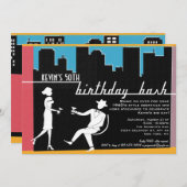 Einladung zur Geburtstagspartei des Hipsters 1960 (Vorne/Hinten)