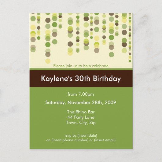 EINLADUNG ZUR GEBURTSTAGSPARTEI: Diskothek 4 (Vorderseite)