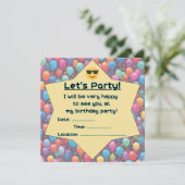 Einladung zur Geburtstagspartei (Englisch) (Stehend Vorderseite)