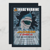 Einladung zur Geburtstagspartei Extreme Shark Boys (Vorne/Hinten)