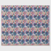 Einladung zur Geburtstagspartei Geschenkpapier (Flach)