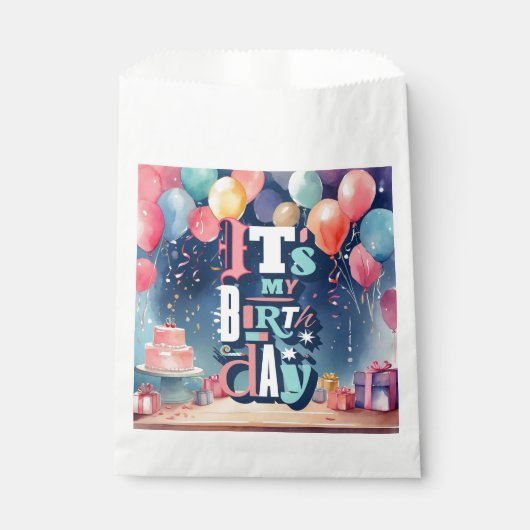 Einladung zur Geburtstagspartei Geschenktütchen (Vorderseite)