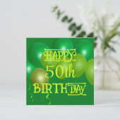 Einladung zur Geburtstagspartei Grüne Ballons (Stehend Vorderseite)