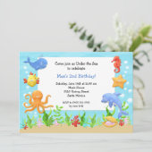 Einladung zur Geburtstagspartei im Meer (Stehend Vorderseite)