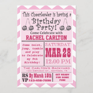 Einladung zur Geburtstagspartei in Rosa