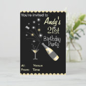 Einladung zur Geburtstagspartei - jedes Alter - Er (Stehend Vorderseite)