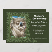 Einladung zur Geburtstagspartei Koala (Vorne/Hinten)