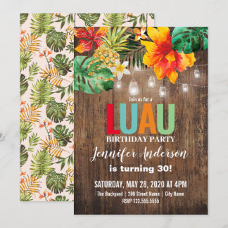 Einladung zur Geburtstagspartei Luau