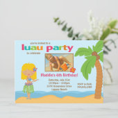 Einladung zur Geburtstagspartei Luau (Stehend Vorderseite)