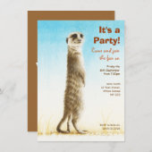 Einladung zur Geburtstagspartei Meerkat (Vorne/Hinten)