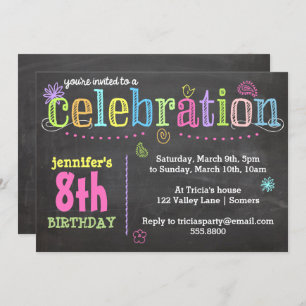 Einladung zur Geburtstagspartei + Neon