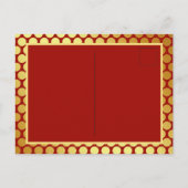 Einladung zur Geburtstagspartei Rotes Gold Postkarte (Rückseite)