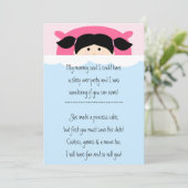 Einladung zur Geburtstagspartei Slumber (Stehend Vorderseite)