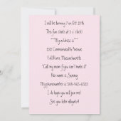 Einladung zur Geburtstagspartei Slumber (Rückseite)