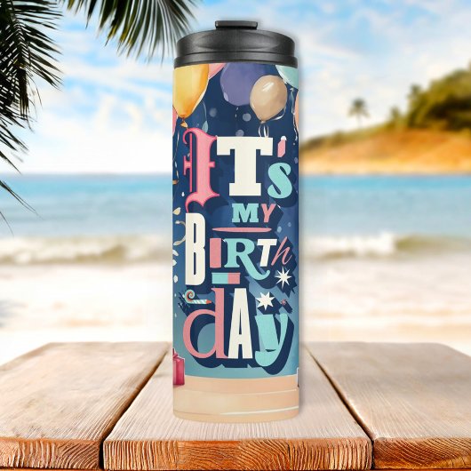 Einladung zur Geburtstagspartei Thermosbecher