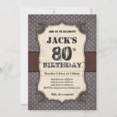 Einladung zur Geburtstagspartei, Vintag braun (Vorderseite)