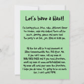 Einladung zur Geburtstagspartei von Affen (Rückseite)